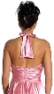 Halter Neck and Waisted Tea Length Formal Dress — back