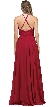 Lace Bodice Criss Cross Back Long Bridesmaid Dress — back