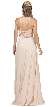 Embroidered Bodice High Neck Long Chiffon Prom Formal Dress — back