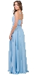 A-line High Neck Chiffon Long Bridesmaid Dress — back