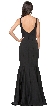 Deep V-Neck Drop Waist Long Formal Evening Dress — back