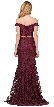 Off-the-Shoulder Floral Lace Two Piece Long Prom Dress — back