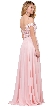 Cold Shoulder Beaded Lace Bodice Long Prom Dress — back in Blush