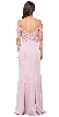 Off-the-Shoulder Lace Accent Top Long Prom Dress — back