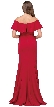 Ruffled Off-the-Shoulder Princess Cut Long Prom Dress — back