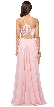 Lace Accent Sheer Mesh Top Chiffon Long Prom Dress — back