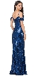 Cold Shoulder Sweetheart Neck Long Sequins Prom Dress — back