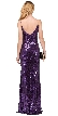 Deep V-Neck Spaghetti Straps Long Sequins Prom Dress — back