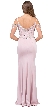 Rhinestones Bust Hanging Sleeves Long Prom Dress. — back