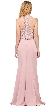 Bejeweled Bodice Round Neck Sleeveless Long Prom Dress — back