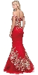 Lace Embellished Bodice Tulle Skirt Long Prom Dress — back