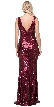 Deep V-neck Fitted Long Sequins Prom Dress — back