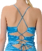 Shirred Bust Satin Formal Dress — back