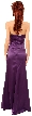Ruched Bejeweled Fitted Formal Evening Dress — back
