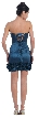 Metallic Strapless Short Dress with Floral Hemline — back