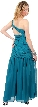 One Shoulder Ruched Bodice Mermaid Formal Dress — back in Teal