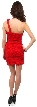 Ruched Short Dress with Floral Shoulder Strap — back