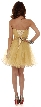 Strapless Mesh Short Prom Dress with Beaded Waist — back in Gold