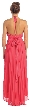 Halter Neck High Low Cocktail Prom Dress with Brooch — back