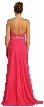 Strapless Basket-Weave Bust Floor Length Formal Prom Dress — back in Fuchsia