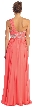 One Shoulder Ruched Long Formal Dress with Bejeweled Bust — back
