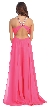 Halter Neck Rhinestone Waist Long Formal Prom Dress — back