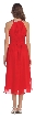 Round Neck Pleated Bust High Low Party Dress — back