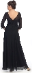 Sheer Neck Bejeweled Waist Long Formal MOB Dress — back