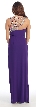 Round Chunky Jewels Neck Long Formal Evening Prom Dress — back