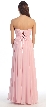 Strapless Rhinestone Bust Long Formal Prom Dress — back in Pink