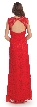 Floral Lace Cutout Back Long Formal Prom Dress — back