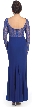 Floral Beaded Lace Full Sleeves Long Formal MOB Dress — back