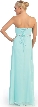 Strapless Pleated Bust with Stones Formal Bridesmaid Dress — back