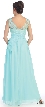 Round Neck Lace Bodice Long Formal Bridesmaid Dress — back