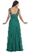 Round Neck Lace Beaded Bodice Long Formal Prom Dress — back