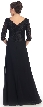 V-Neck Lace Top Long Formal Mother of the Bride Dress — back