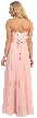 Strapless Long Formal Prom Dress with Lace & Rhinestones — back