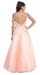 Beaded Floral Lace Bodice Long Tulle Formal Prom Dress — back