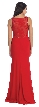 Sleeveless Beaded Front Slit Long Formal Prom Dress — back