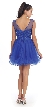 Floral Lace Bust Tulle Short Formal Prom Dress — back