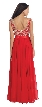 Floral Embroidered Mesh Bodice Long Formal Prom Dress — back