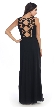 V-Neck Shirred Artistic Lace Back Long Formal Prom Dress — back in Black