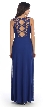 V-Neck Shirred Artistic Lace Back Long Formal Prom Dress — back