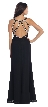 Bejeweled Strappy Back Long Formal Prom Dress — back