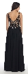 V-Neck Sheer Lace Beaded Bodice Long Formal Prom Dress — back