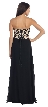Strapless Floral Embroidered Top Long Formal Prom Dress — back in Black