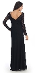 Long Sleeves Lace Bodice Long Formal MOB Dress — back