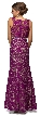 Sleeveless Jewel Waist Fitted Lace Long Formal Evening Dress — back