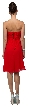Strapless Pleated Bodice Short Bridesmaid Graduation Dress — back