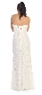 Strapless Sweetheart Neck Long Lace Formal Bridesmaid Dress — back in Off White